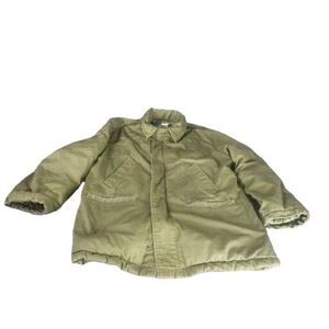 Vintage B34 Military Coat Men Sz L Army‎ Green Insulated Full Zip Heavy Cold